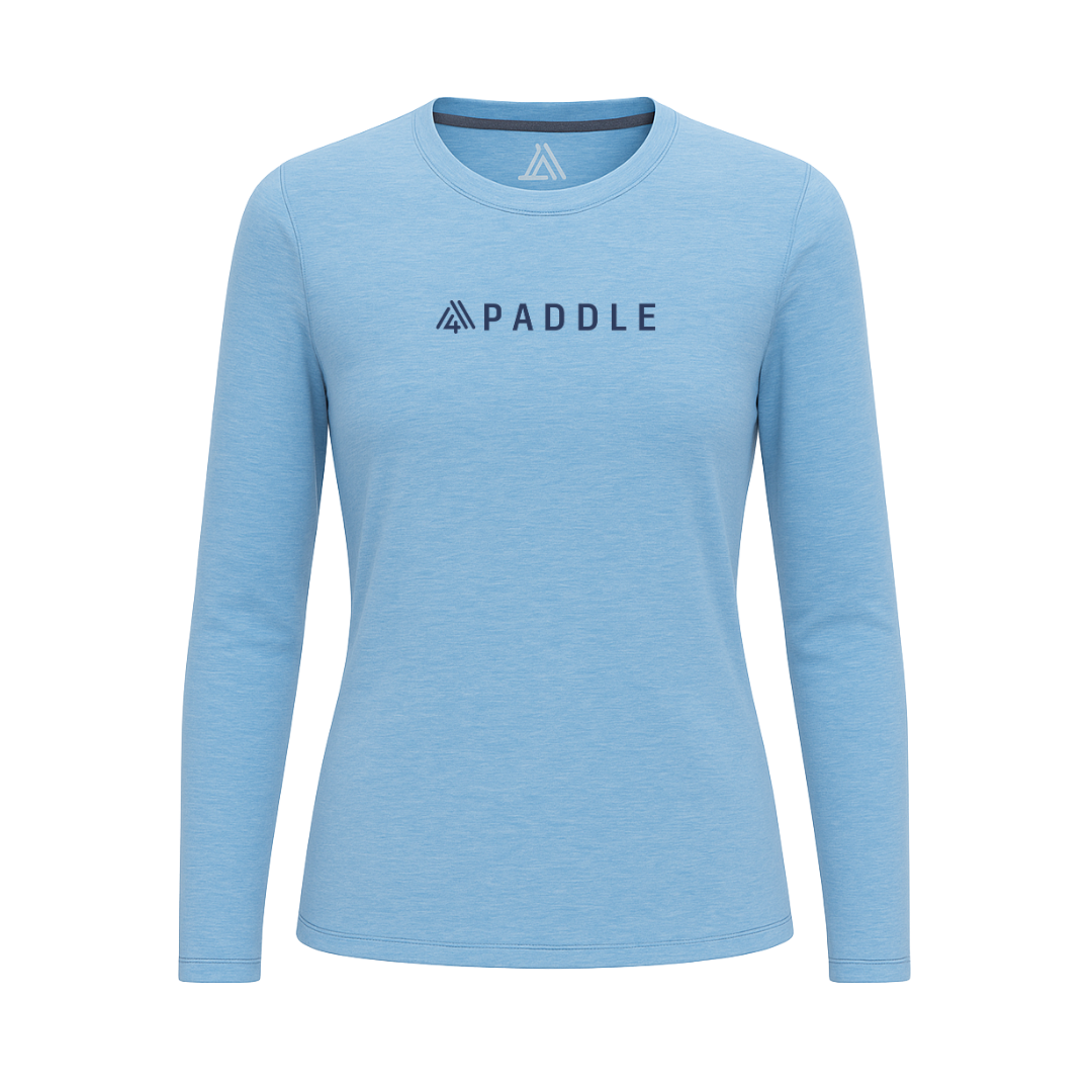 Women's Hybrid Long Sleeve Tee - Paddle Heather Blue