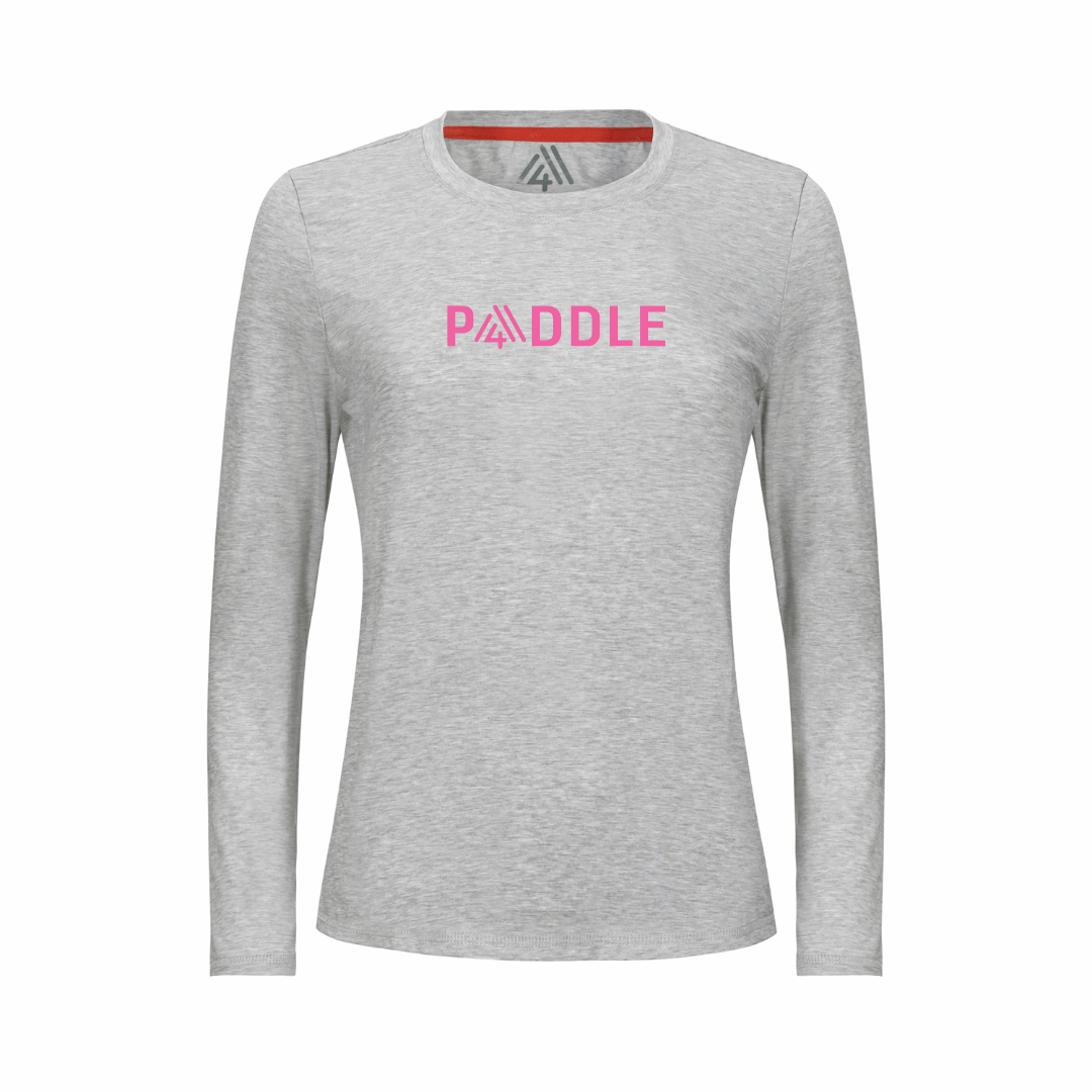 Women's Hybrid Long Sleeve Tee - Paddle Heather Silver