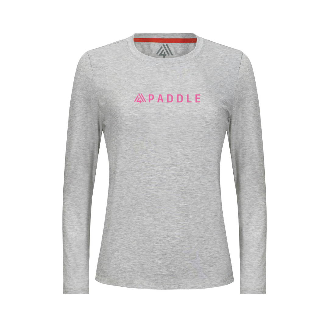 Women's Hybrid Long Sleeve Tee - Paddle Heather Silver