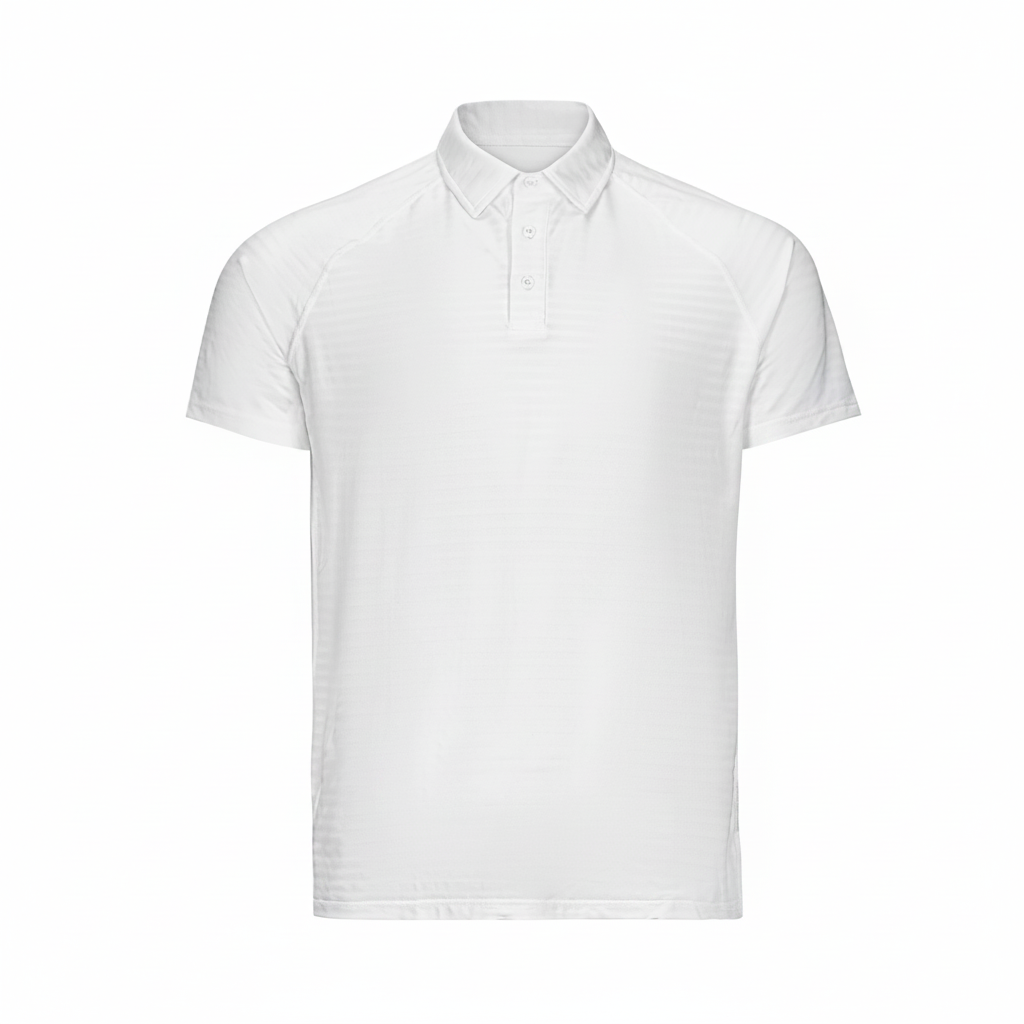 Men's Active Stripe Polo White