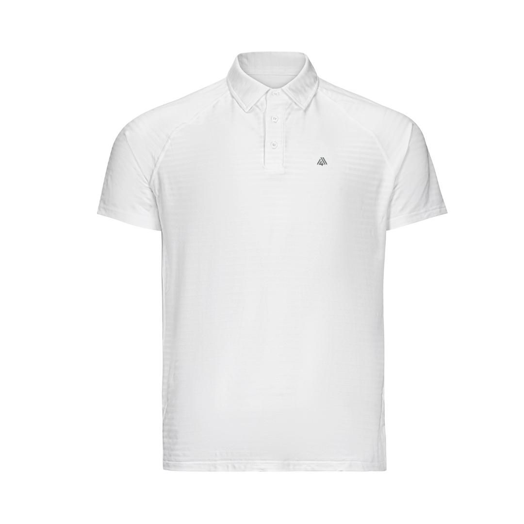 Men's Active Stripe Polo White