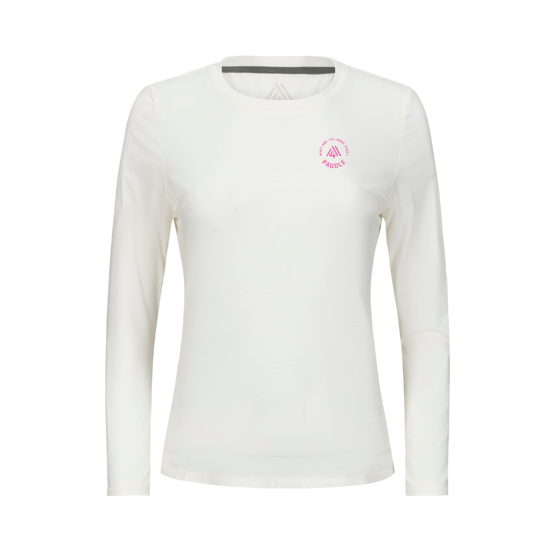 Women's Hybrid Long Sleeve Tee - Paddle White