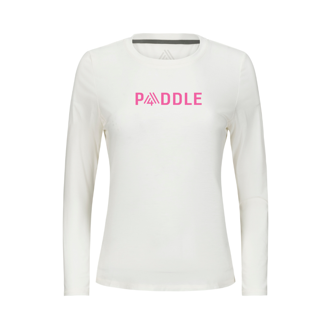 Women's Hybrid Long Sleeve Tee - Paddle White