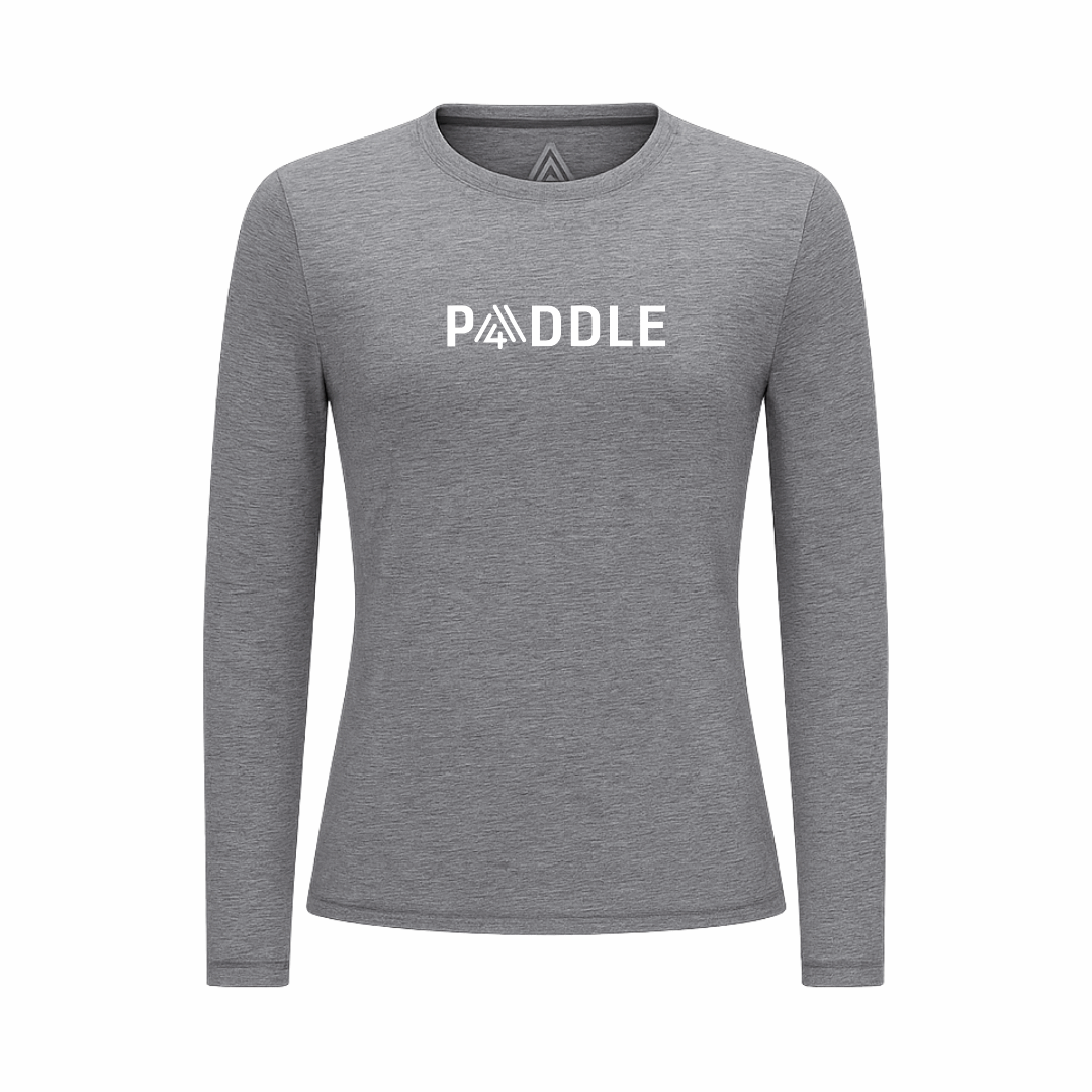 Women's Hybrid Long Sleeve Tee - Paddle Heather Grey