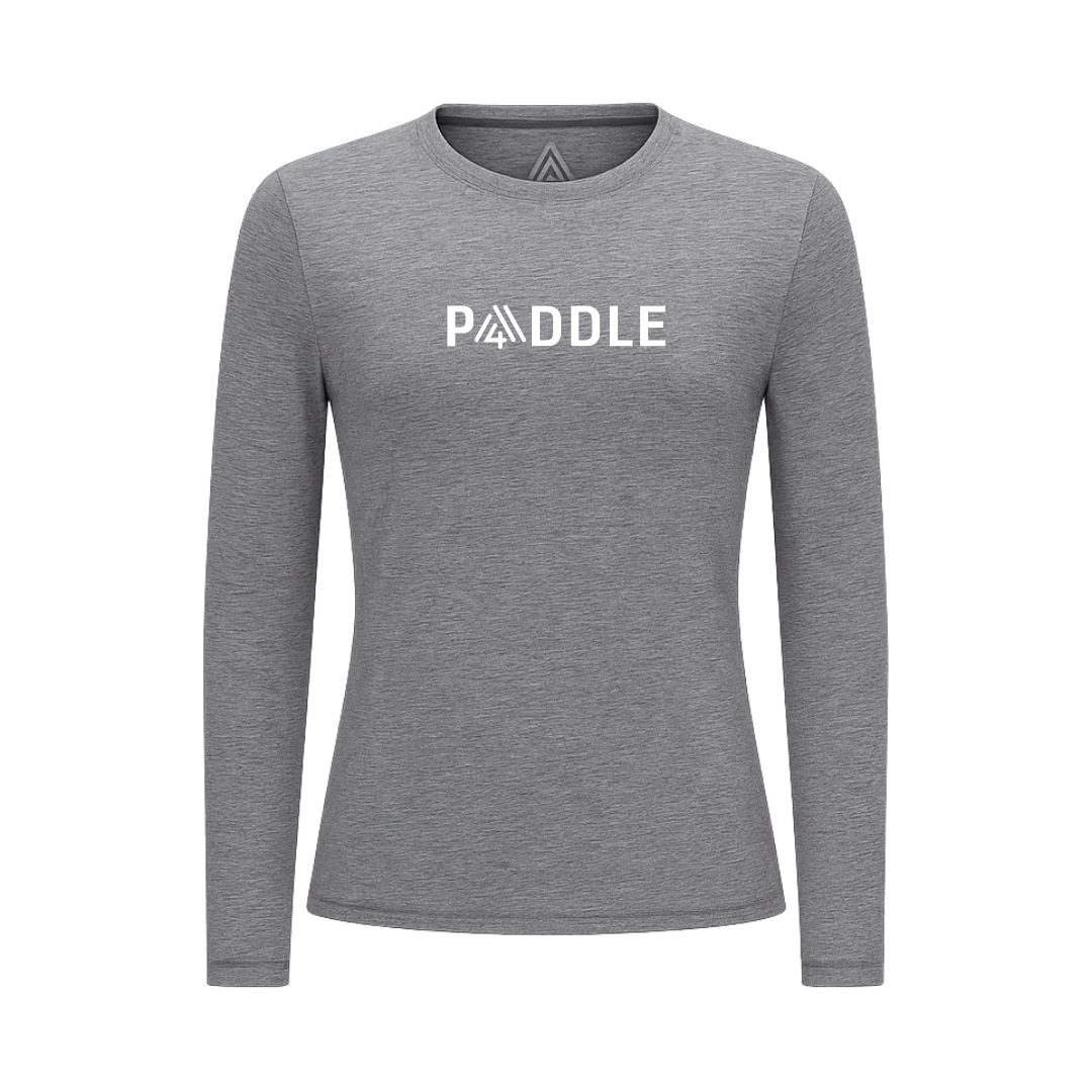 Women's Hybrid Long Sleeve Tee - Paddle Heather Grey