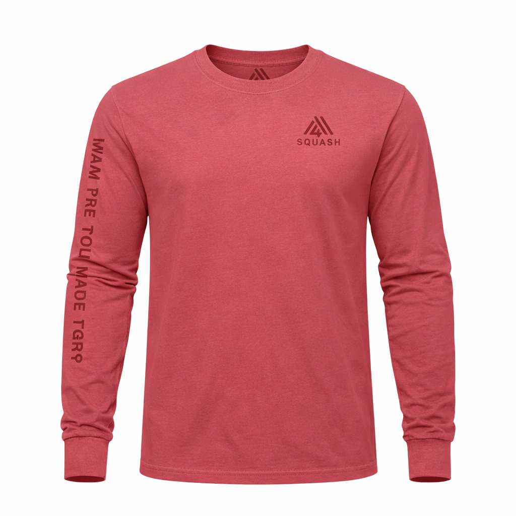 Unisex Vintage Cotton Long Sleeve Tee - Squash Red Squash