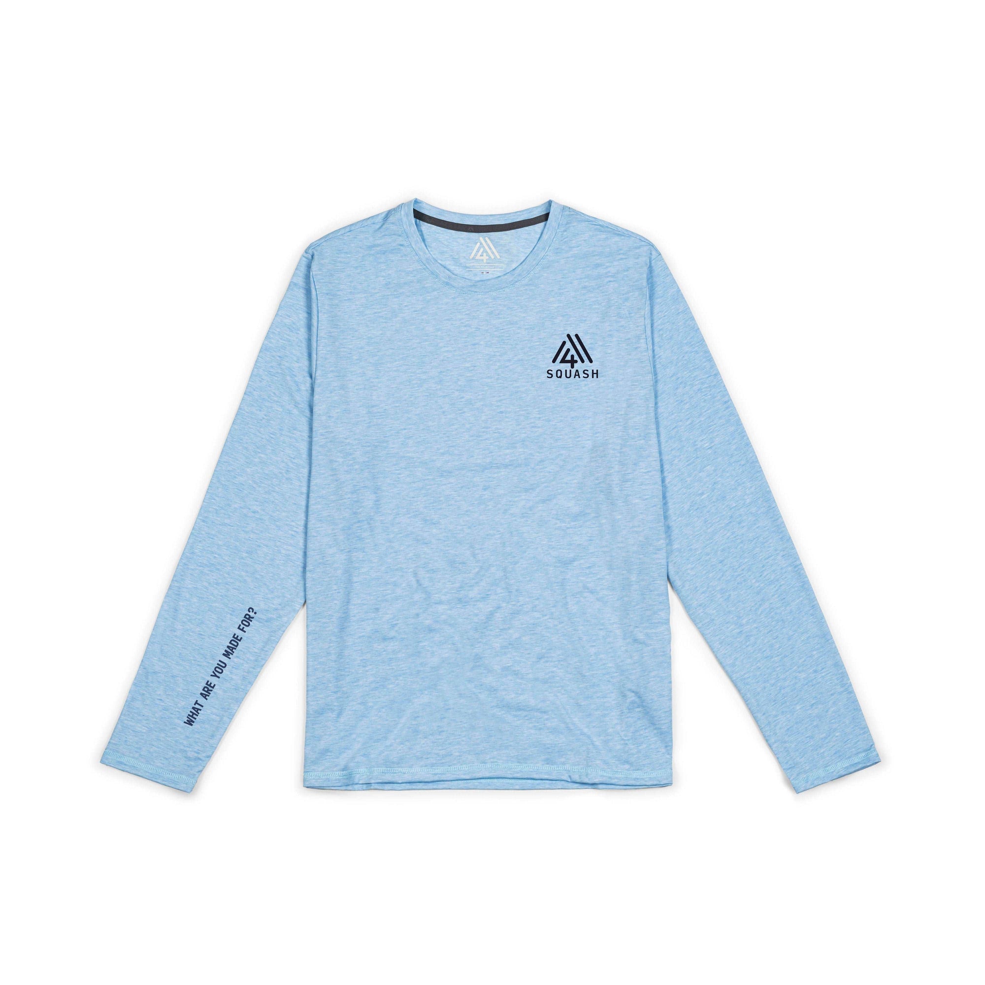 Men's Hybrid Long Sleeve Tee - Squash Heather Blue