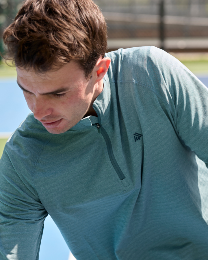 Men's Active Stripe Quarter Zip - Tennis