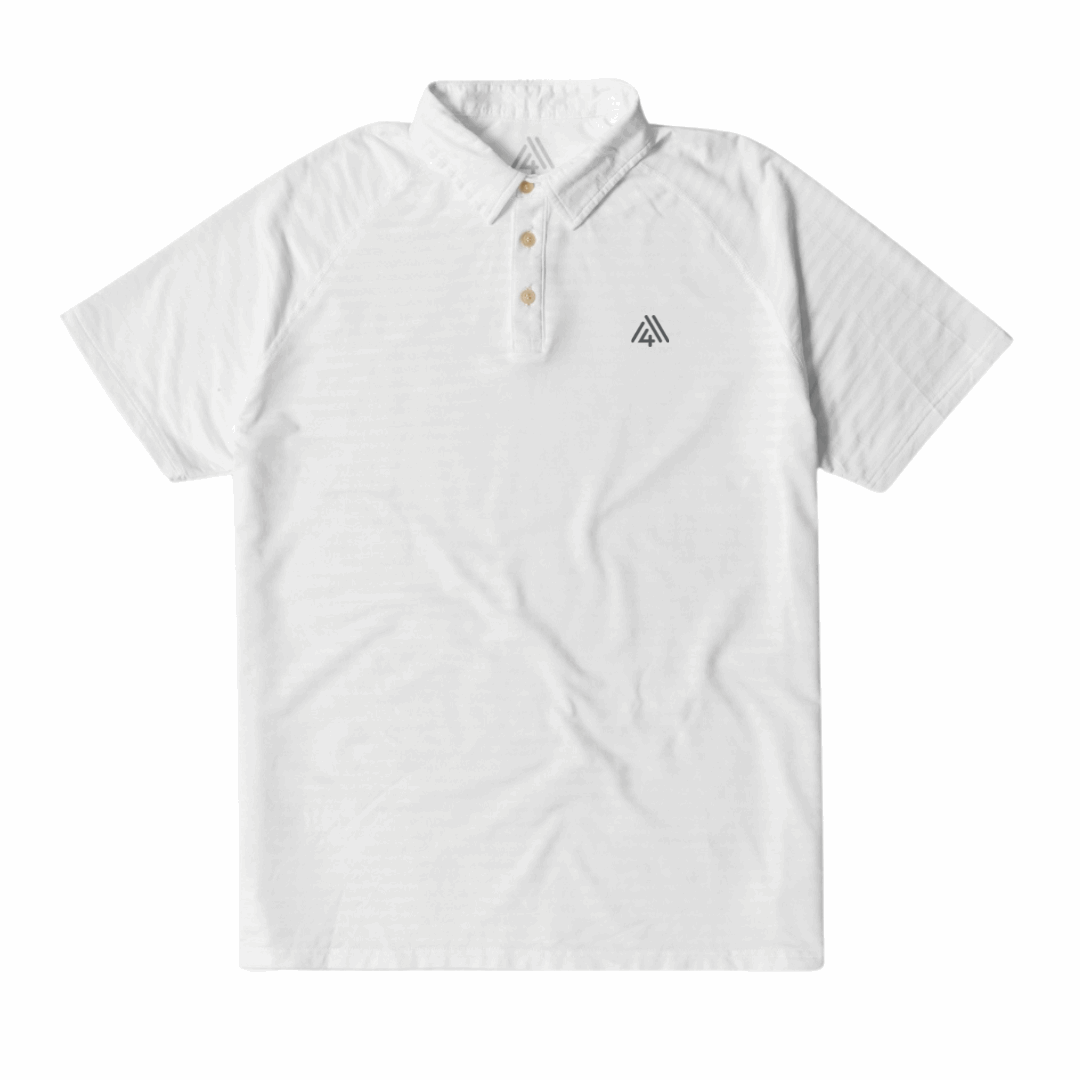 Men's Active Stripe Polo White