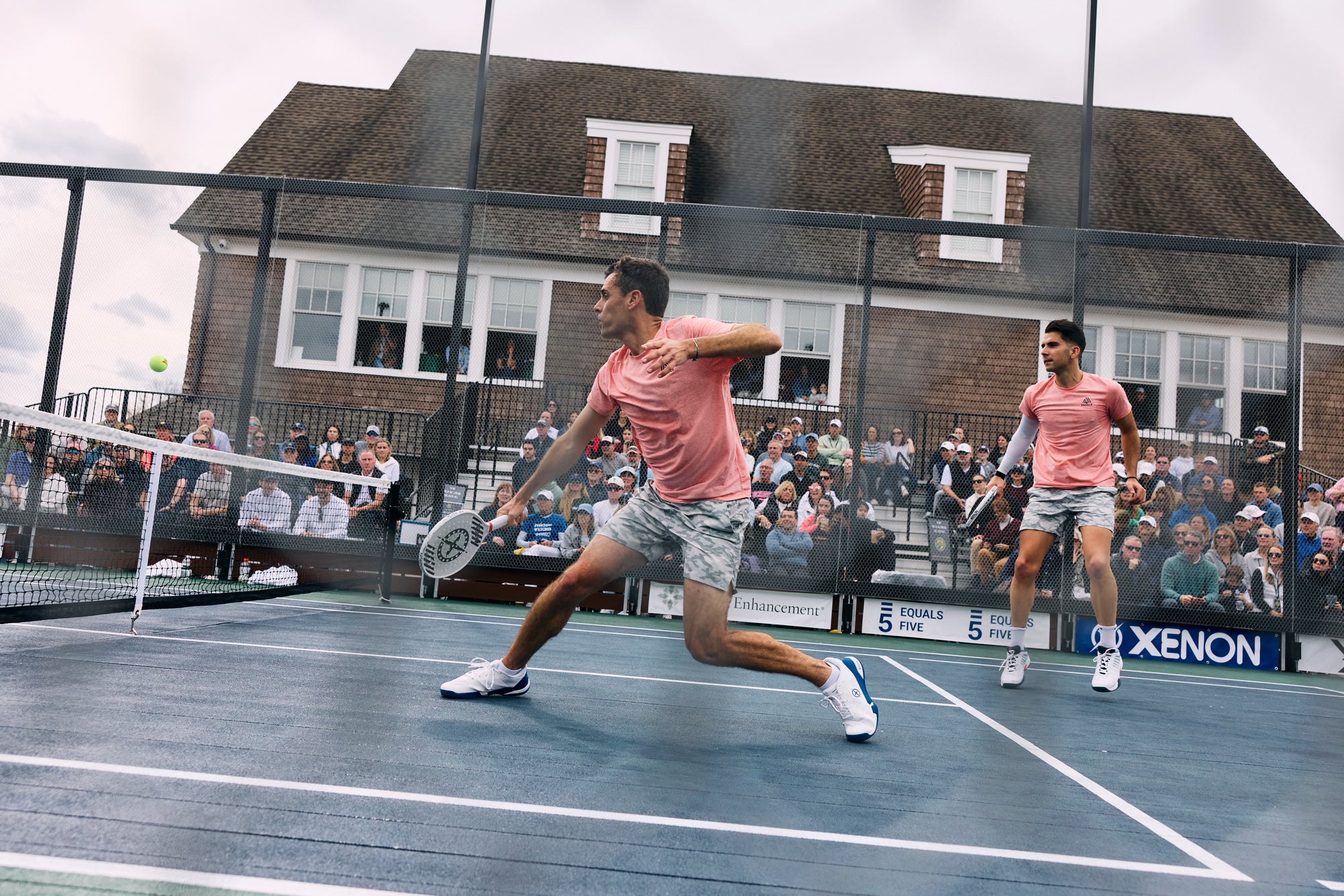 Alvaro Regalado and Jose Salazar defending at the net during the APTA Men’s National Championship final