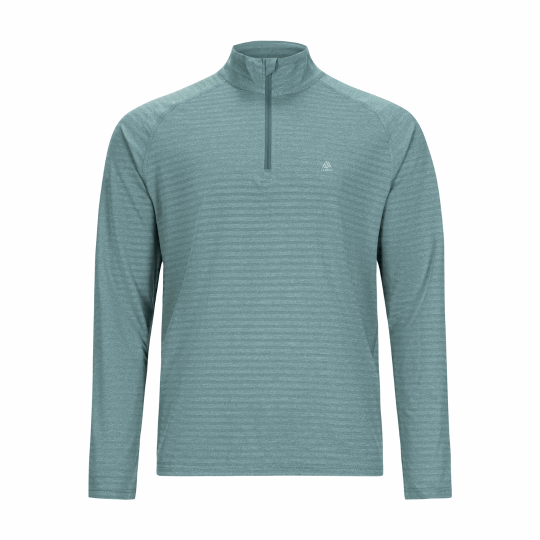 Men's Active Stripe Quarter Zip - Tennis Pine