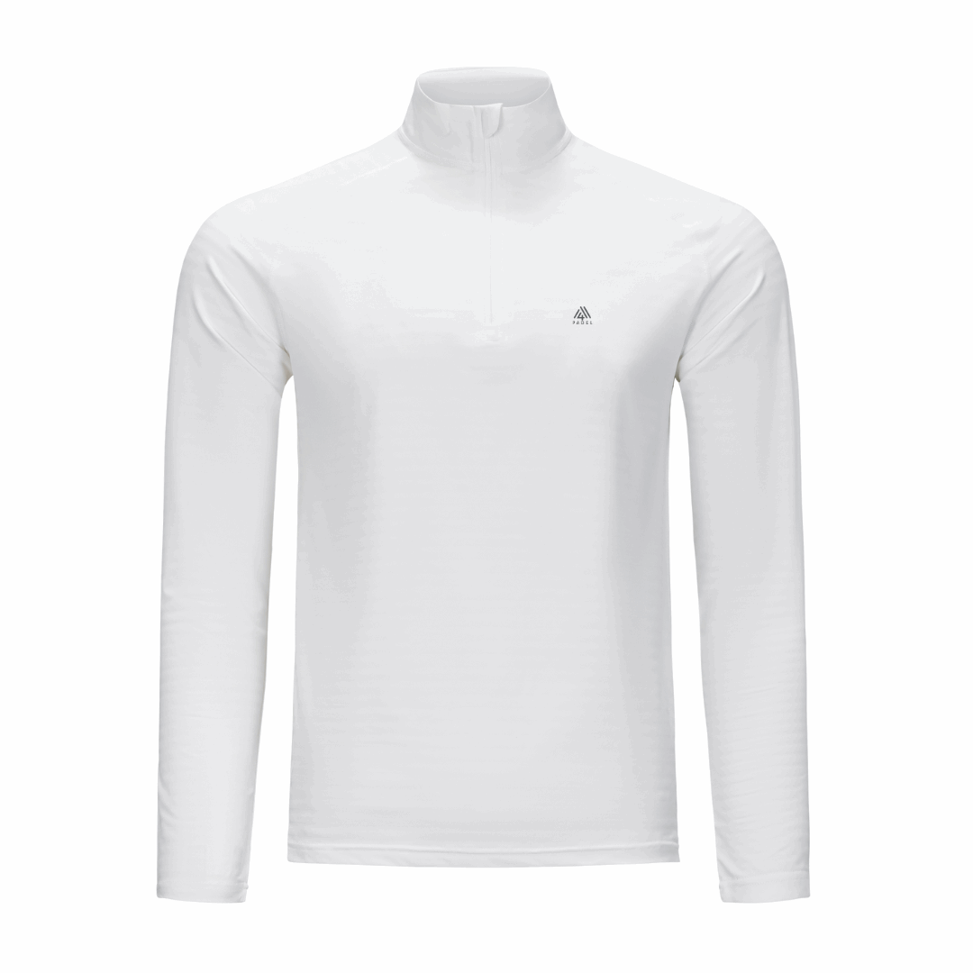 Men's Active Stripe 1/4 Zip - Padel White