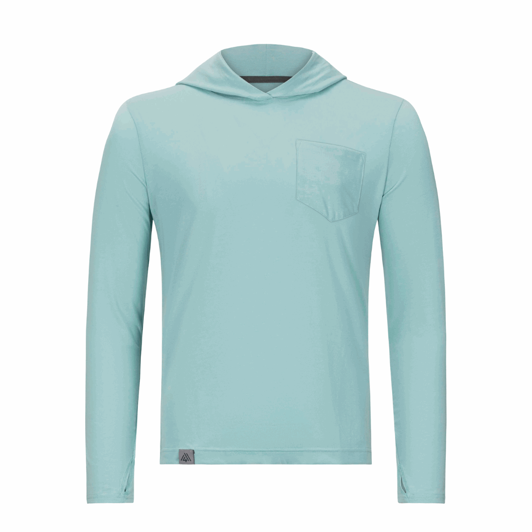 Men's Hybrid Hoodie - Squash Aruba Blue